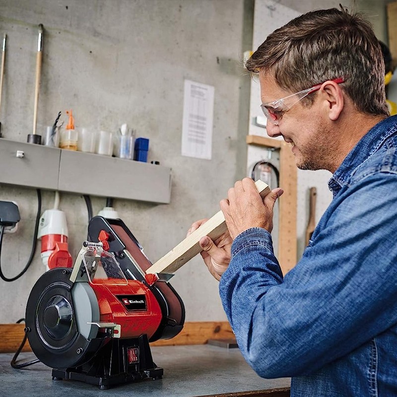 Levigatrice a nastro da banco Einhell TC-US 350 con nastro 50x686mm disco 150mm Einhell - 6