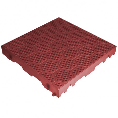 Mattonella forata rossa Dakota 400x400x50mm per giardino ed aree esterne Dakota - 1