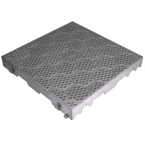 Mattonella forata grigia Dakota 400x400x50mm per giardino ed aree esterne Dakota - 1