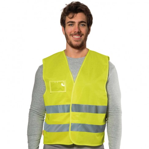 Gilet da lavoro Logica HV014 ad alta visibilità con porta badge e astuccio (tg. unica) Logica - 1