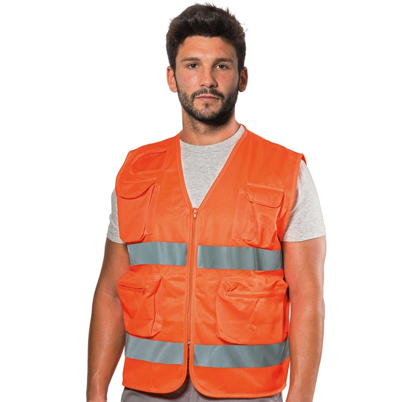 Gilet da lavoro Logica PocketHV ad alta visibilità con tasche (tg. M-3XL) Logica - 1