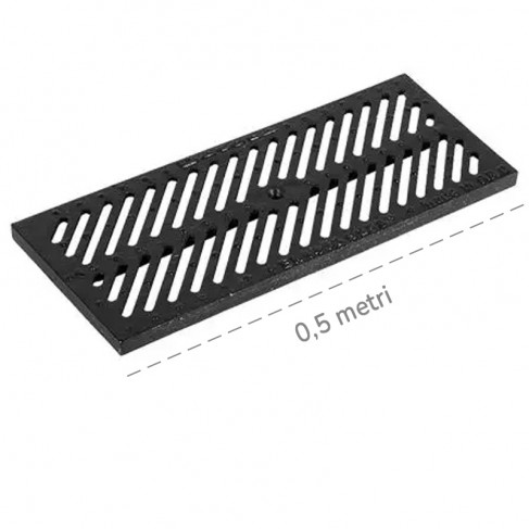 Griglia in ghisa antitacco C250 Dakota 0,5mt per canalette di scolo Taurus 200 Dakota - 1