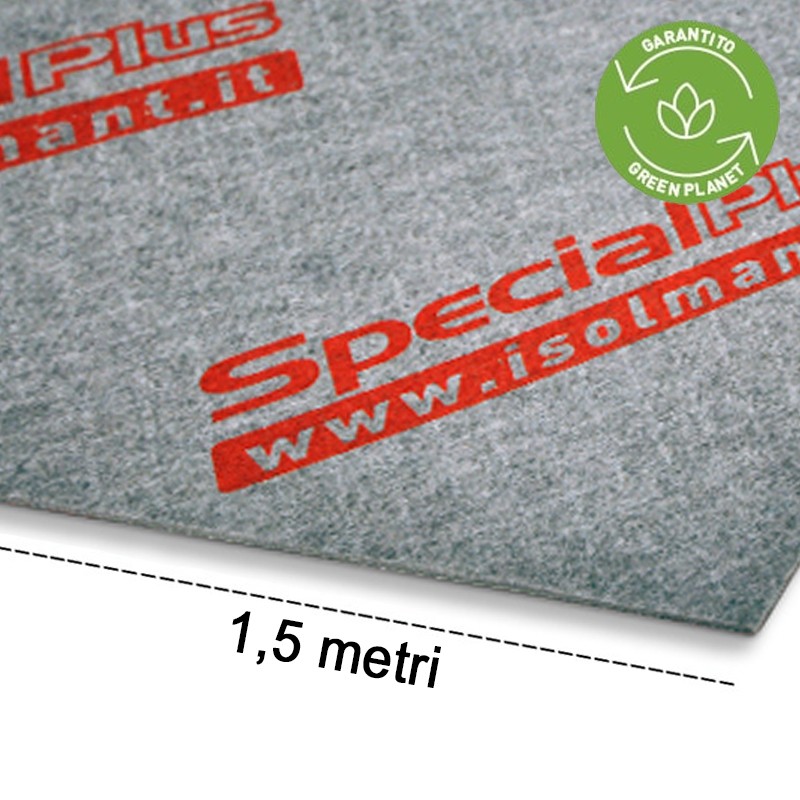 Isolante acustico sottomassetto fibrorinforzato Isolmant Special Plus 5mm, rotolo 1,5x50mt (75m²) Isolmant - 1