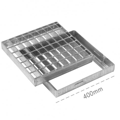 Griglia pesante con telaio Dakota 400x400mm Classe 2 in acciaio zincato per deflusso acqua Dakota - 1