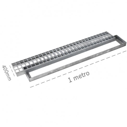 Griglia pesante con telaio Dakota 1000x400mm Classe 2 in acciaio zincato per raccolta acqua Dakota - 1