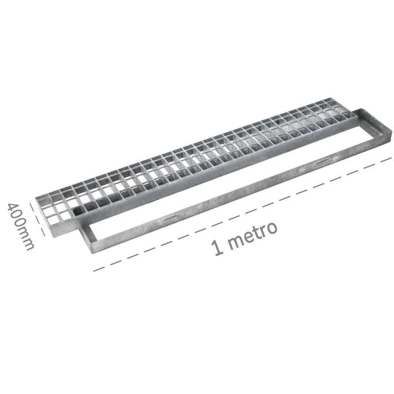 Griglia pesante con telaio Dakota 1000x400mm Classe 2 in acciaio zincato per raccolta acqua Dakota - 1