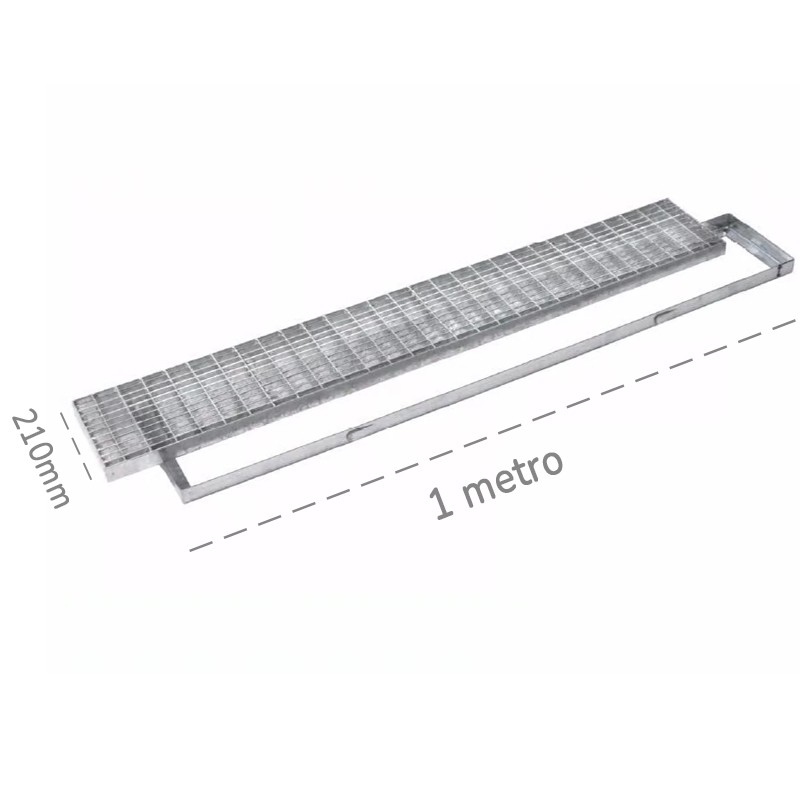 Griglia con telaio Dakota 1000x210mm con maglia antitacco in acciaio zincato Dakota - 1