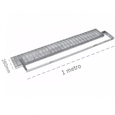 Griglia con telaio Dakota 1000x260mm con maglia antitacco in acciaio zincato Dakota - 1