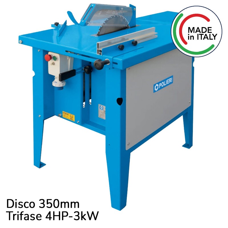 Segatrice per legno Polieri Euroselenia trifase 4HP-3kW disco 350mm Polieri - 1