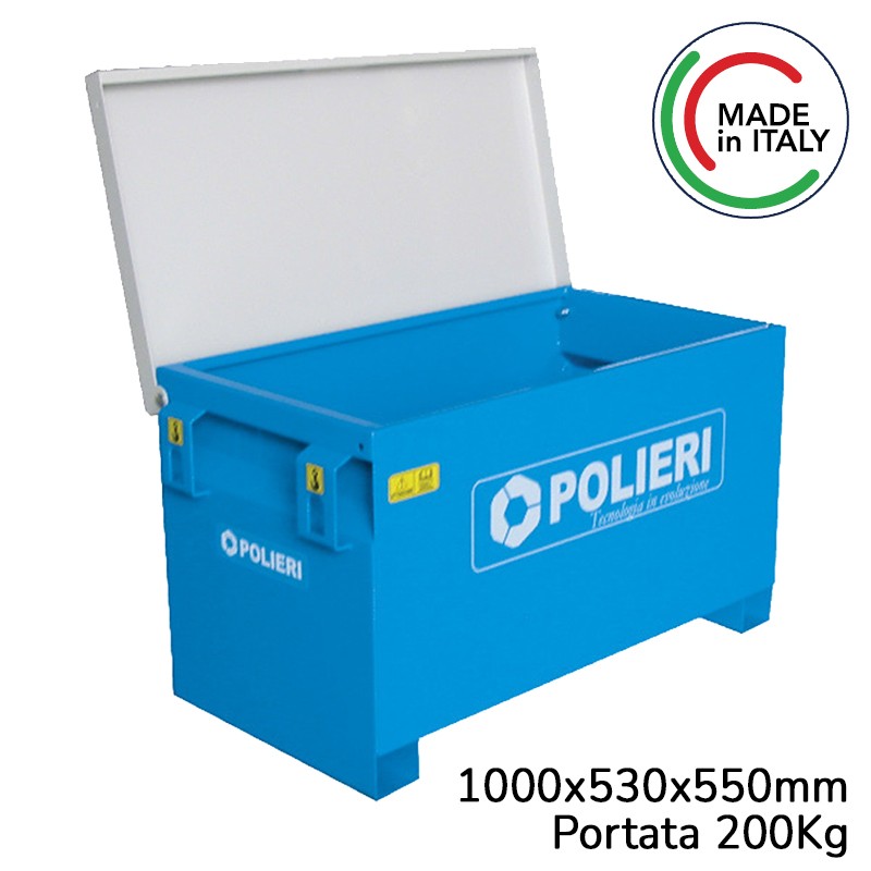 Cassone porta attrezzi Polieri 1000x530x550mm con 4 punti di sollevamento, portata 200kg Polieri - 1