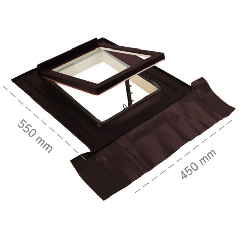 Lucernario Dakota Sky One 2.0 450x550mm apertura bilico color testa di moro Dakota - 1