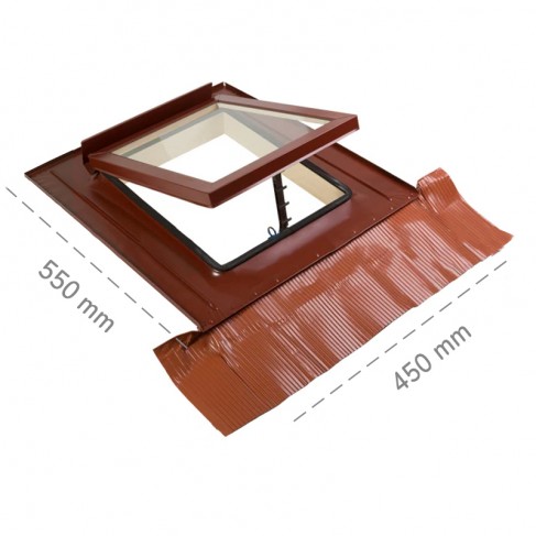 Lucernario Dakota Sky One 2.0 450x550mm apertura bilico color rosso mattone Dakota - 1