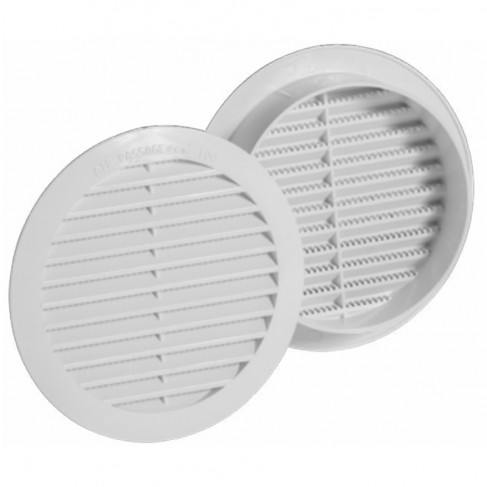 Griglia fissa tonda da incasso Dakota in ABS bianco, Ø110mm