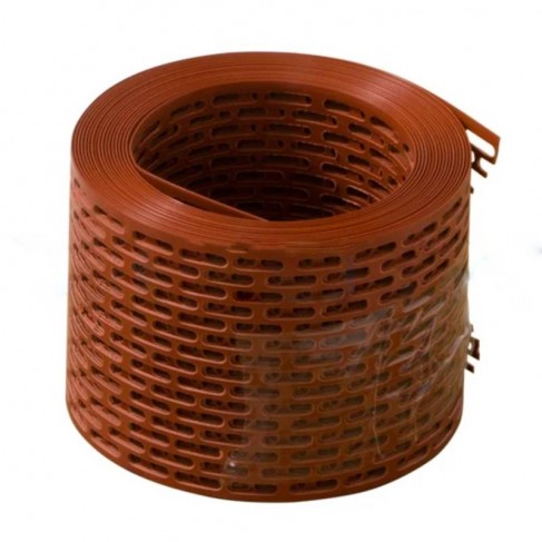 Rete parainsetti per tetti ventilati Dakota 100mm x 5 metri in PVC rosso (20 rotoli) Dakota - 1