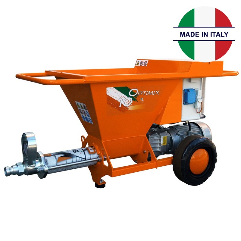 Intonacatrice compatta Mixer Optimix 10 2,2kW per colla, serbatoio da 70 litri