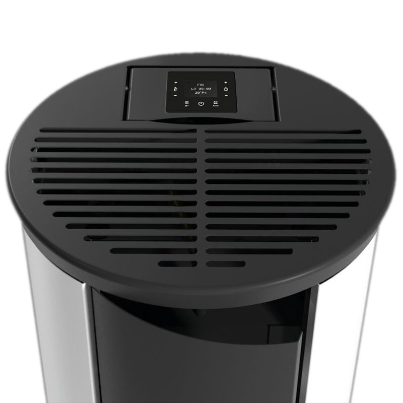 Stufa a pellet ermetica TermoVana Fancy 12 BACK Bianco Opaco canalizzabile con scarico posteriore, 11kW