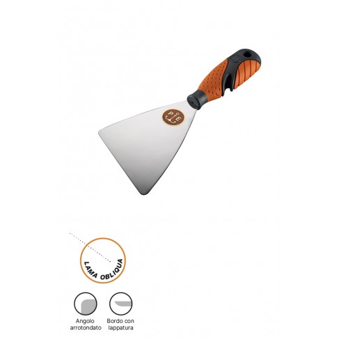 Spatola Pavan 501/ISO in acciaio inox obliqua con manico Sintesi (Misura 100 mm) Pavan - 1
