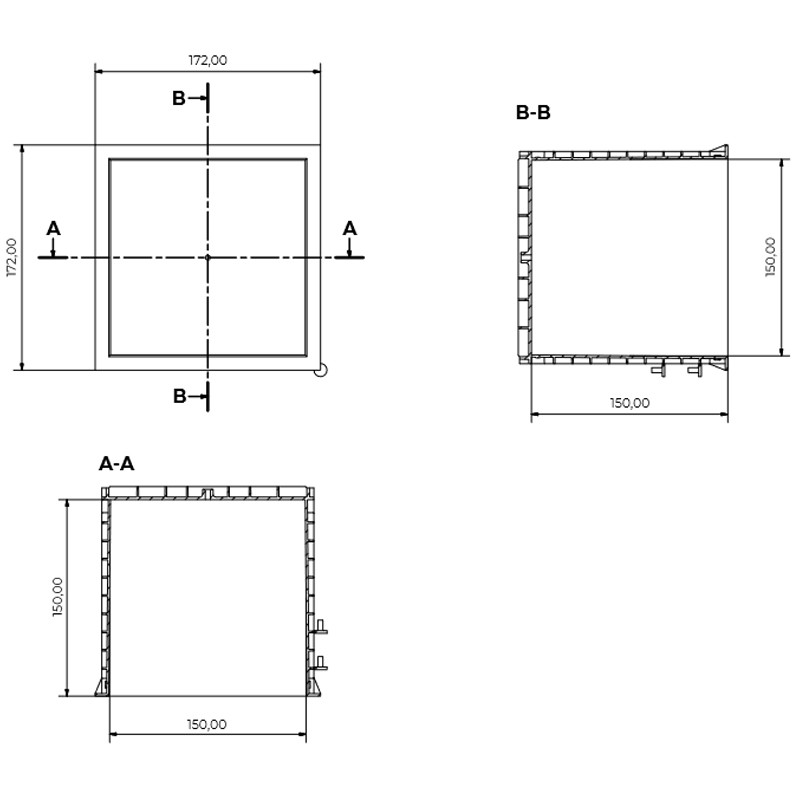 Eco cubiere Dakota 172x172x165mm per la realizzazione di provini in cls (18pz) Dakota - 2
