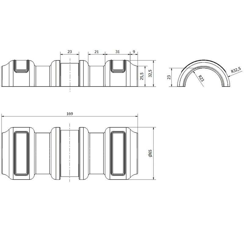 Copritubi per ponteggi Dakota con catarifrangenti, 170x65x35mm (100pz) Dakota - 2