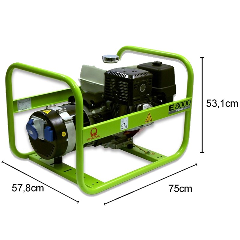 Generatore di corrente a benzina Pramac E8000 Monofase 6.4kW Pramac - 6