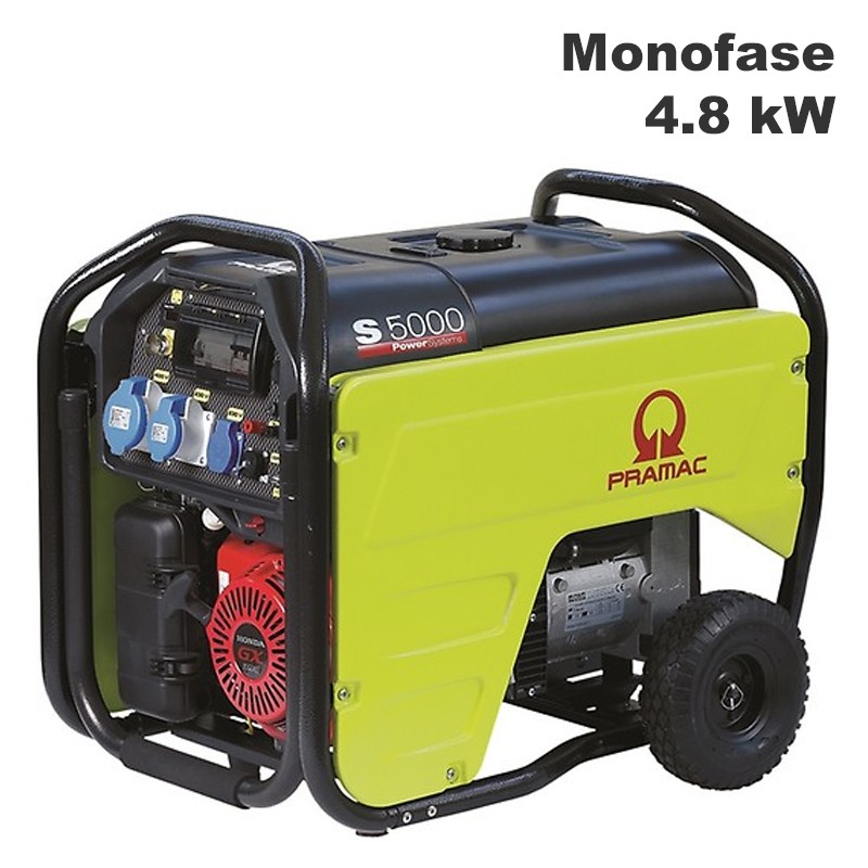 Generatore di corrente a benzina Pramac S5000 Monofase 4.8kW con predisposizione accessori e AVR