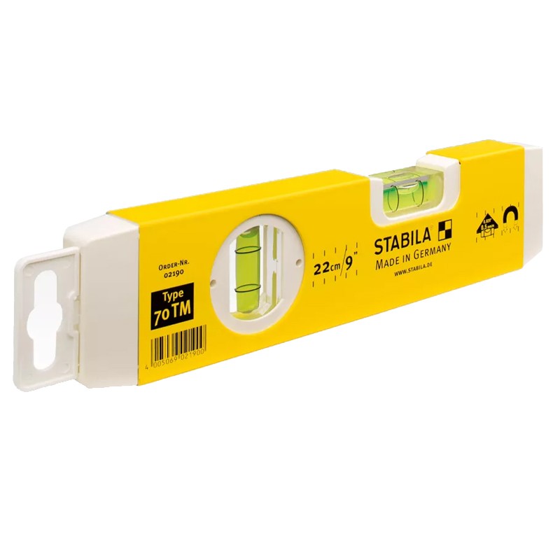 Livella a bolla magnetica compatta Stabila Type 70 TM in alluminio a profilo liscio rettangolare, 22cm Stabila - 1