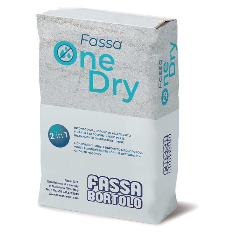 Intonaco macroporoso Fassa Bortolo One Dry per risanamento murature (Sacco da 25Kg) Fassa Bortolo - 1