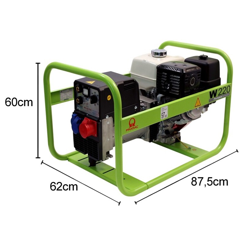 Motosaldatrice a benzina Pramac W220 TDC 230/400V a regolazione meccanica, 40-220A Pramac - 2