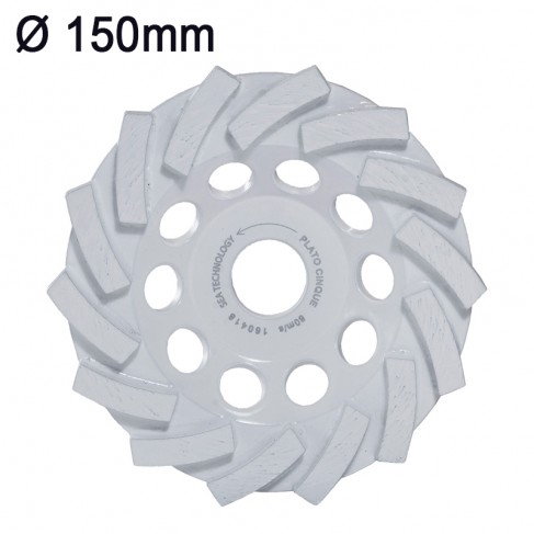 Platorello a secco SeaTechnology Plato Cinque Standard sgrossatura cemento, 150mm, foro 22,2mm