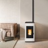 Stufa a pellet ermetica TermoVana Sofia 9 UP Bianco Opaco con uscita fumi superiore, 8kW