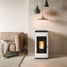 Stufa a pellet ermetica TermoVana Sofia 9 BACK Bianco Opaco con uscita fumi posteriore, 8kW