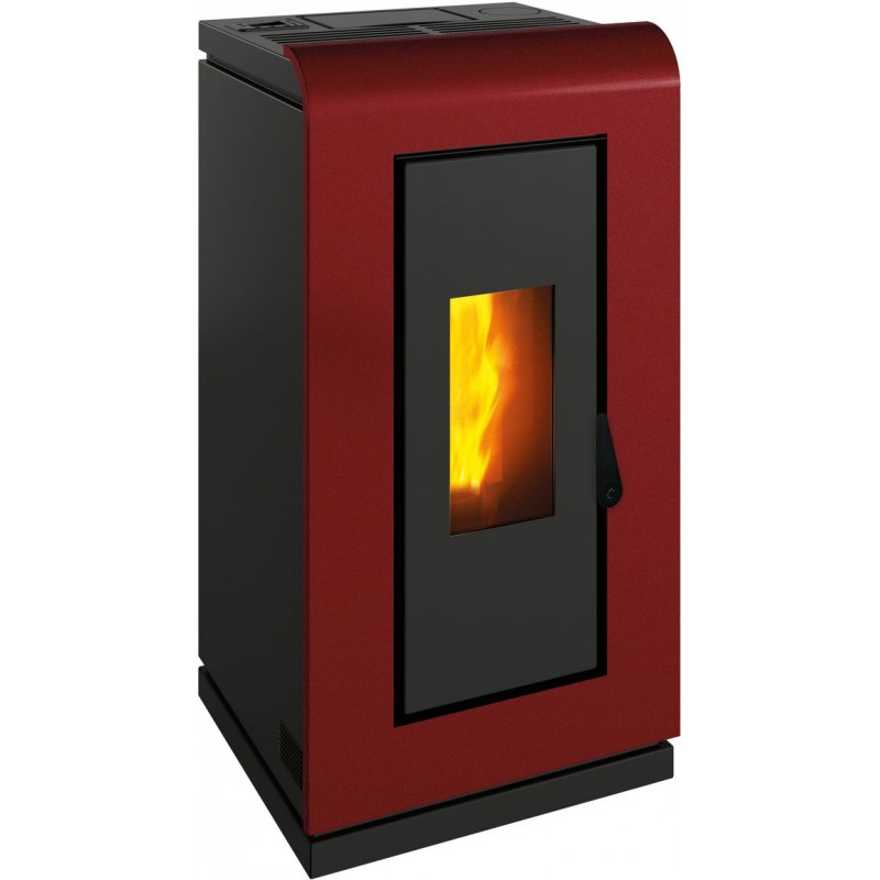 Stufa a pellet ermetica TermoVana King 14 Bordeaux Vintage canalizzabile, 12,6kW