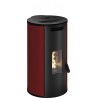 Stufa a pellet ermetica TermoVana Louvre 9 BACK Bordeaux Vintage dalla forma circolare, 8,8kW