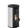 Stufa a pellet ermetica TermoVana Louvre 9 BACK Bianco Opaco con scarico posteriore, 8,8kW
