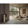 Stufa a pellet ermetica TermoVana Louvre 9 PJ Tortora Vintage con scarico Poujoulat, 8,8kW