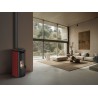 Stufa a pellet ermetica TermoVana Louvre 9 PJ Bordeaux Vintage con scarico superiore Poujoulat, 8,8kW
