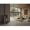 Stufa a pellet ermetica TermoVana Louvre 9 PJ Grafite Opaco con scarico Poujoulat, 8,8kW