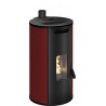 Stufa a pellet ermetica TermoVana Louvre 9 UP Bordeaux Vintage con sarico superiore, 8,8kW