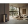 Stufa a pellet ermetica TermoVana Louvre 9 UP Tortora Vintage con sarico superiore, 8,8kW