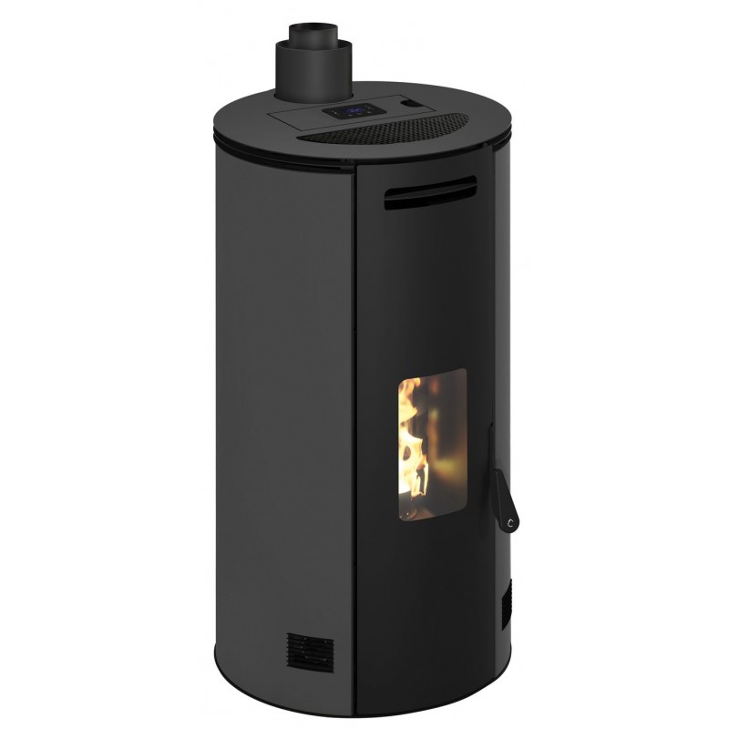 Stufa a pellet ermetica TermoVana Fancy 12 PJ Grafite Opaco canalizzabile con scarico superiore Poujoulat, 11kW Termovana - 1