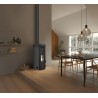 Stufa a pellet ermetica TermoVana Fancy 12 PJ Grafite Opaco canalizzabile con scarico superiore Poujoulat, 11kW