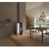 Stufa a pellet ermetica TermoVana Fancy 12 PJ Bianco Opaco canalizzabile con scarico superiore Poujoulat, 11kW