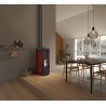 Stufa a pellet ermetica TermoVana Fancy 12 PJ Bordeaux Vintage canalizzabile con scarico superiore Poujoulat , 11kW
