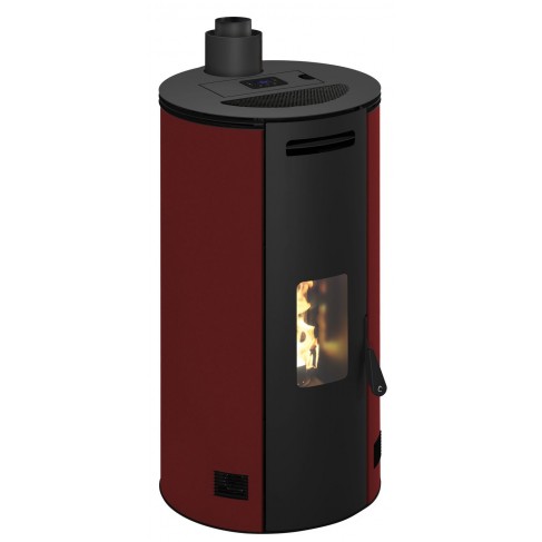 Stufa a pellet ermetica TermoVana Fancy 12 PJ Bordeaux Vintage canalizzabile con scarico superiore Poujoulat , 11kW