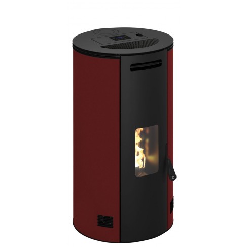 Stufa a pellet ermetica TermoVana Fancy 12 BACK Bordeaux Vintage canalizzabile con scarico posteriore, 11kW