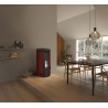 Stufa a pellet ermetica TermoVana Fancy 12 BACK Bordeaux Vintage canalizzabile con scarico posteriore, 11kW