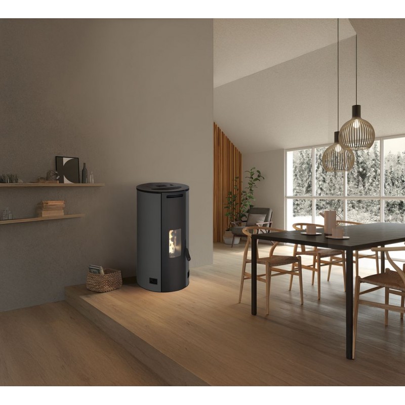 Stufa a pellet ermetica TermoVana Fancy 12 BACK Grafite Opaco canalizzabile con scarico posteriore, 11kW Termovana - 5