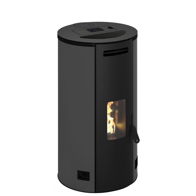 Stufa a pellet ermetica TermoVana Fancy 12 BACK Grafite Opaco canalizzabile con scarico posteriore, 11kW