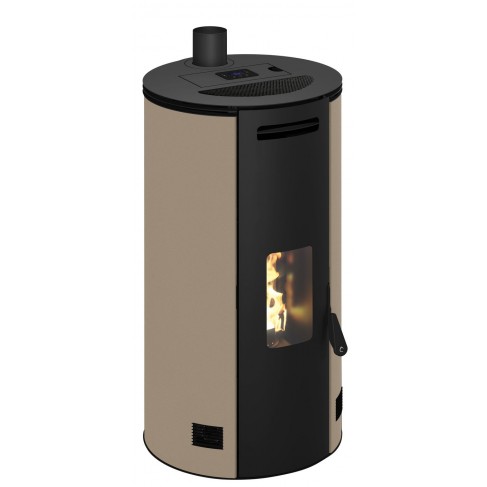 Stufa a pellet ermetica TermoVana Fancy 12 UP Tortora Vintage canalizzabile con scarico superiore, 11kW