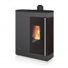 Stufa a pellet ermetica TermoVana Fine 14.3 PJ Grafite Opaco canalizzabile con scarico superiore, 13kW
